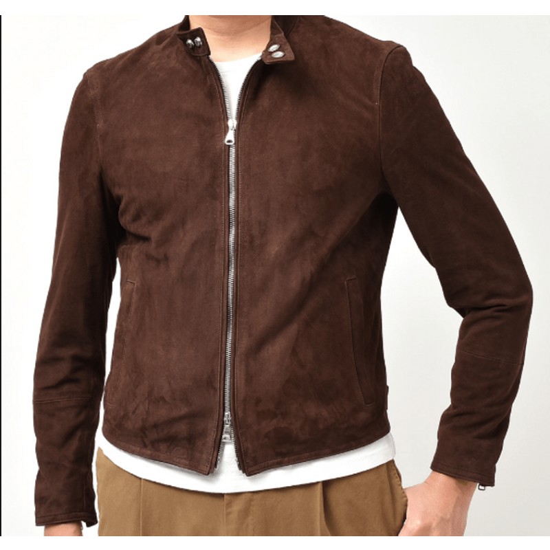 Brown Suede Leather Jacket - FJM