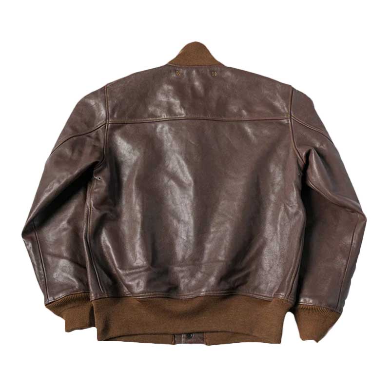 a 1 brown leather bomber jacket