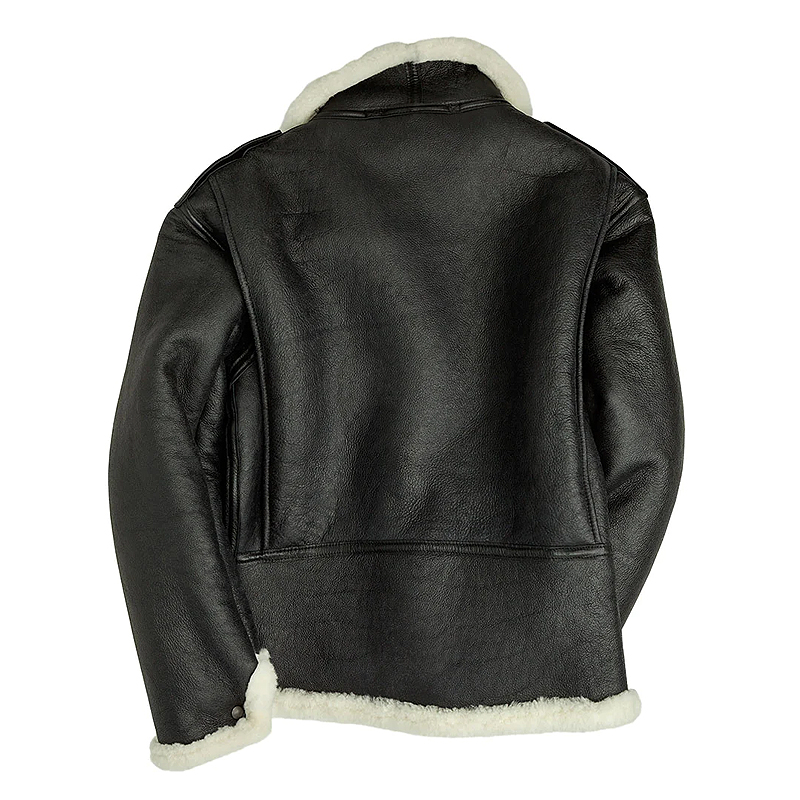 b 6 black shearling bomber jacket