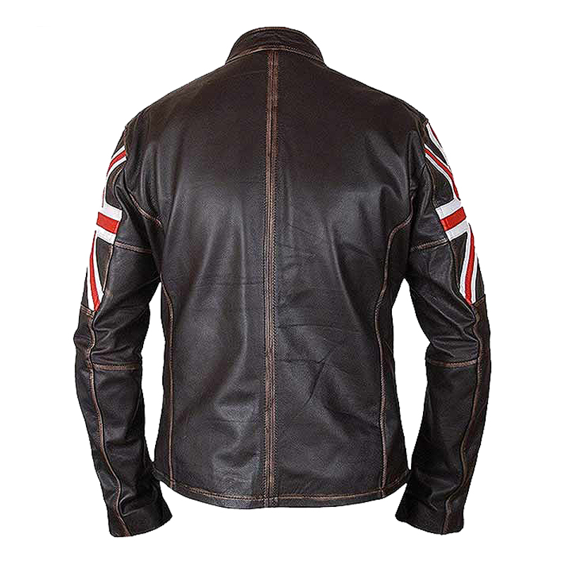 british uk flag genuine leather biker jacket