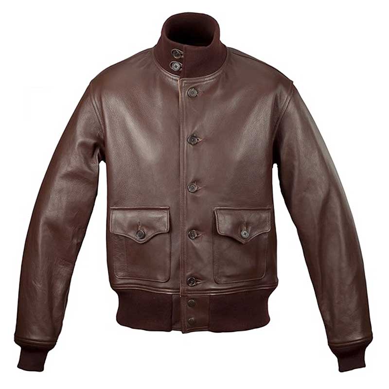 Columbus Brown Bomber Leather Jacket - Fan Jacket Maker