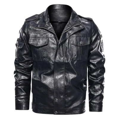 black vintage motorcycle jacket