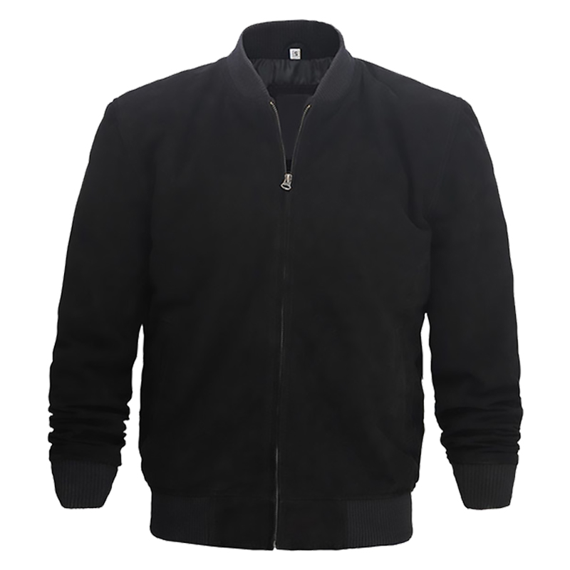 Men Black Suede Leather Jacket - Fan Jacket Maker