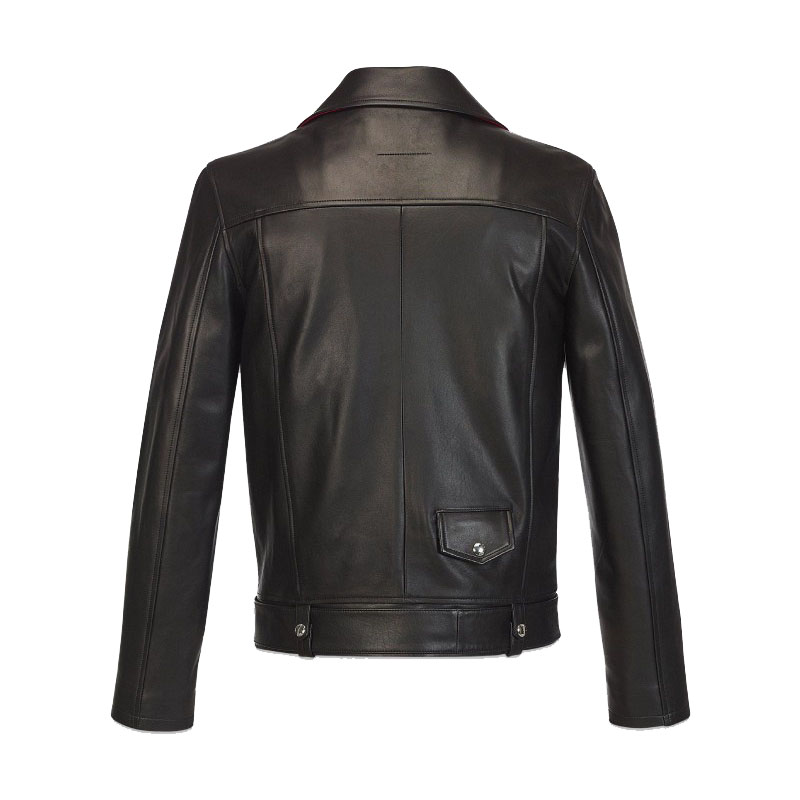 Men's Black Lamb Leather Rider Jacket - Fan Jacket Maker