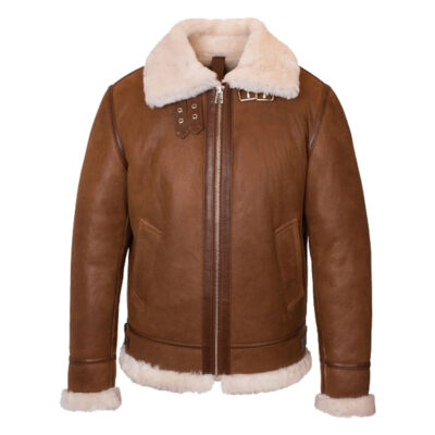 men’s brown aviator leather jacket