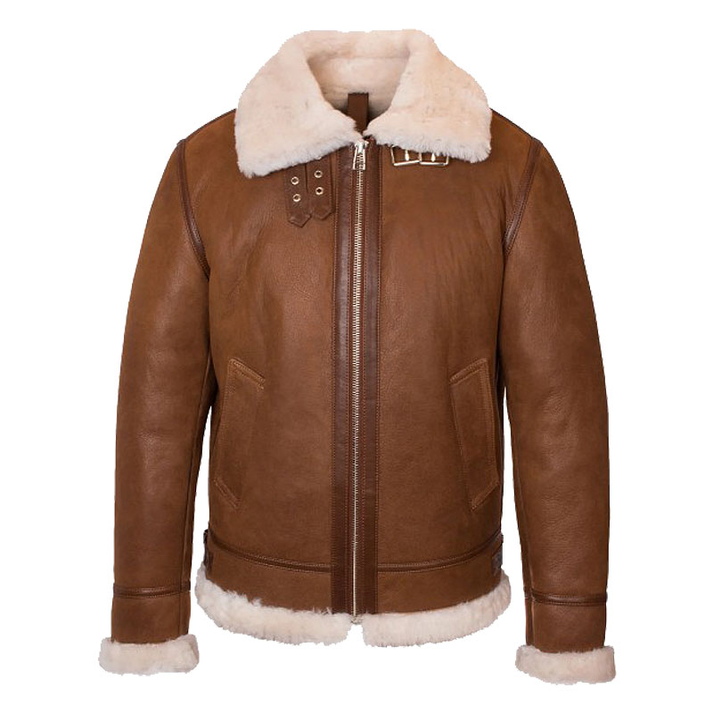 Men's Brown Aviator Leather Jacket - Fan Jacket Maker