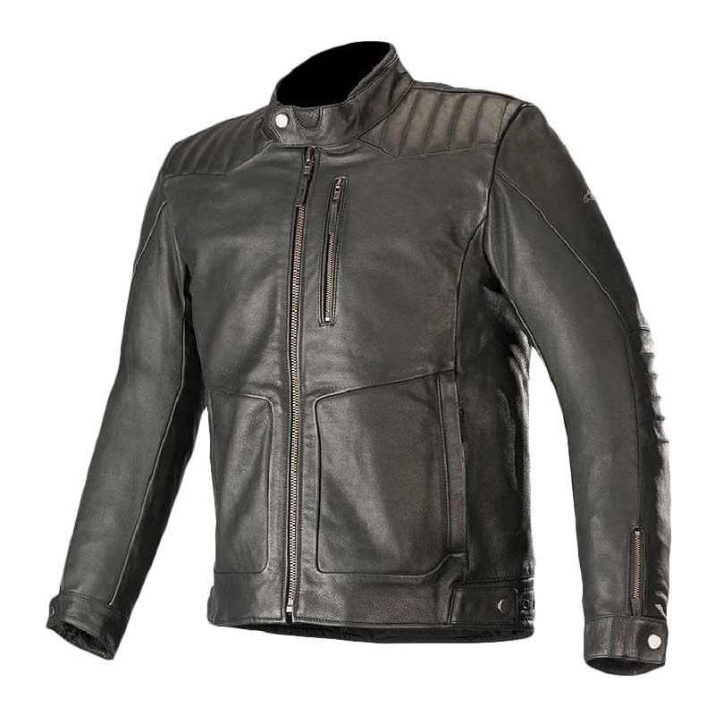 Men's Crazy Eight Black Leather Jacket - Fan Jacket Maker
