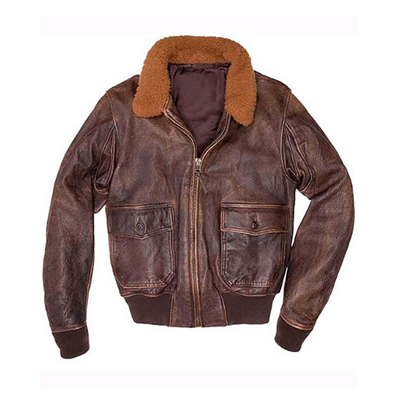 Men's G-1 Brown Leather Jacket - Fan Jacket Maker