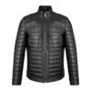 black quilted leather jacket for men