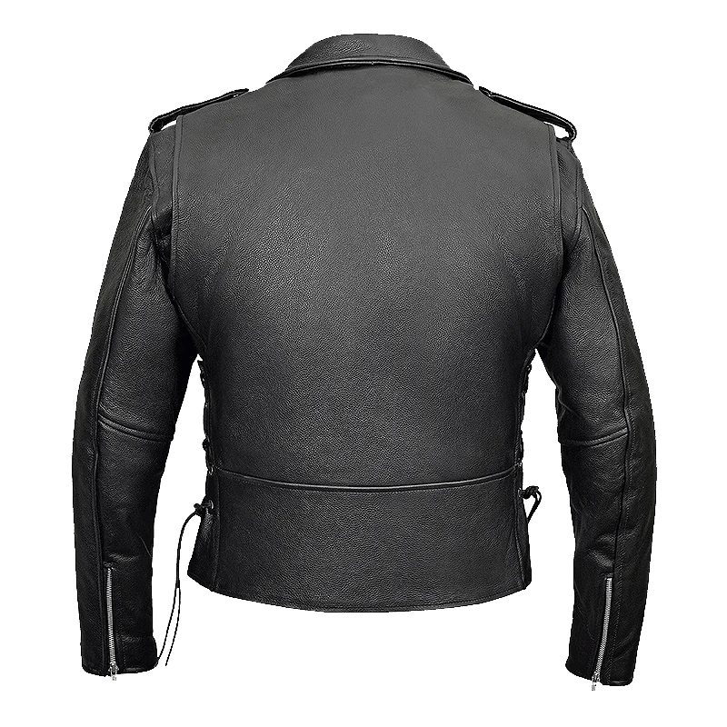 black leather biker moto jacket