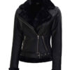 women's black shearling b3 bomber jacket