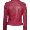 womens pink trucker leather jacket