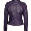 womens purple leather trucker jacket
