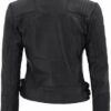 women’s premium asymmetrical black leather jacket