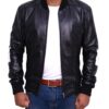 8 ball men’s bomber black leather jacket