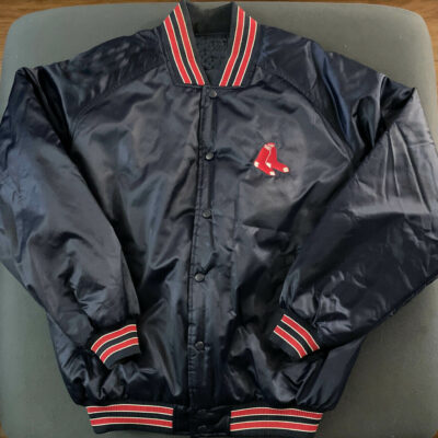 Maker of Jacket MLB Boston Red Sox Navy&Red Varsity Satin