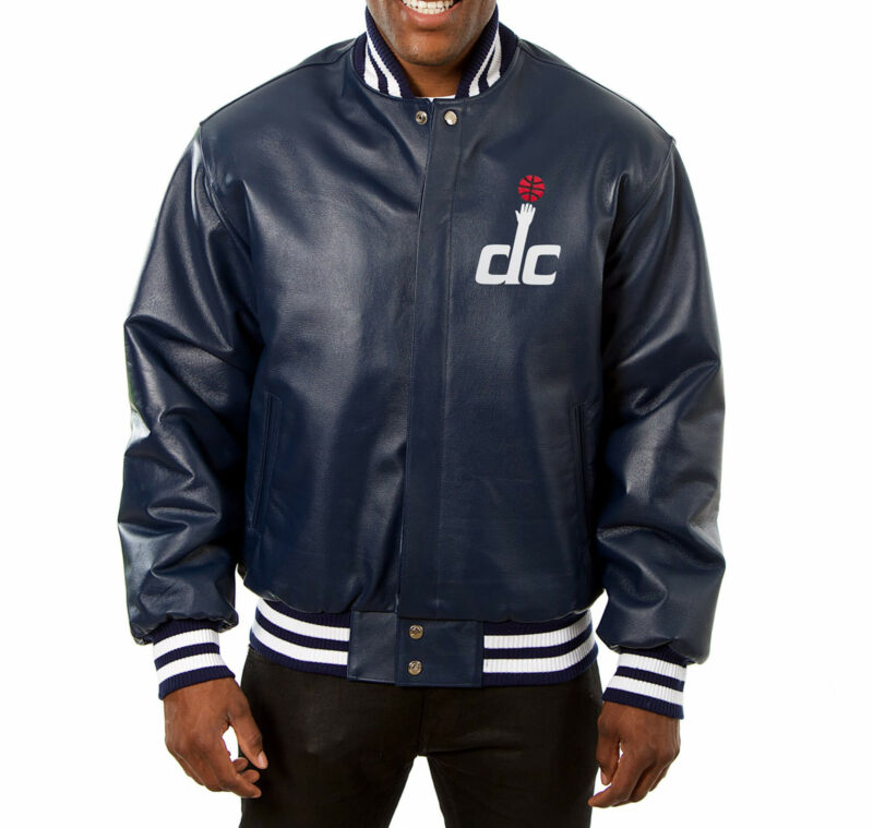 jh design nba washington wizards leather jacket