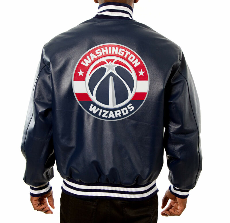jh design nba washington wizards leather jacket
