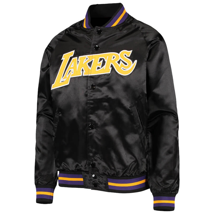 Los Angeles Lakers Black Satin Jacket | FJM