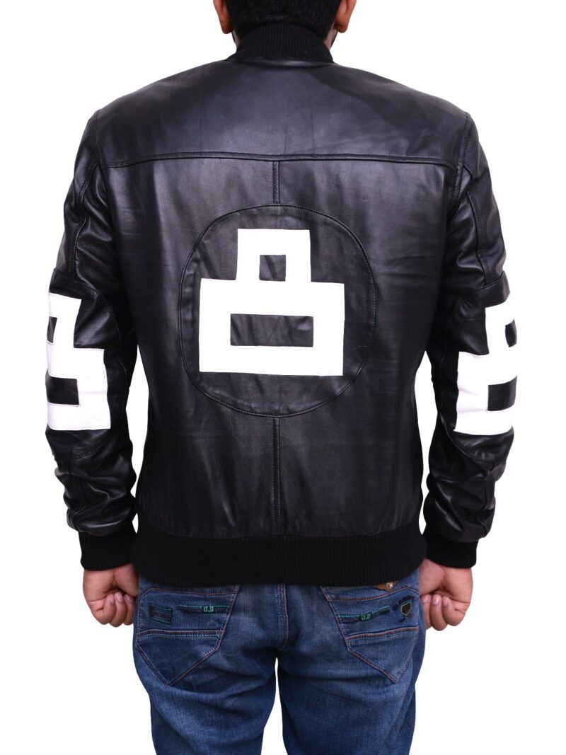 8 ball men’s bomber black leather jacket