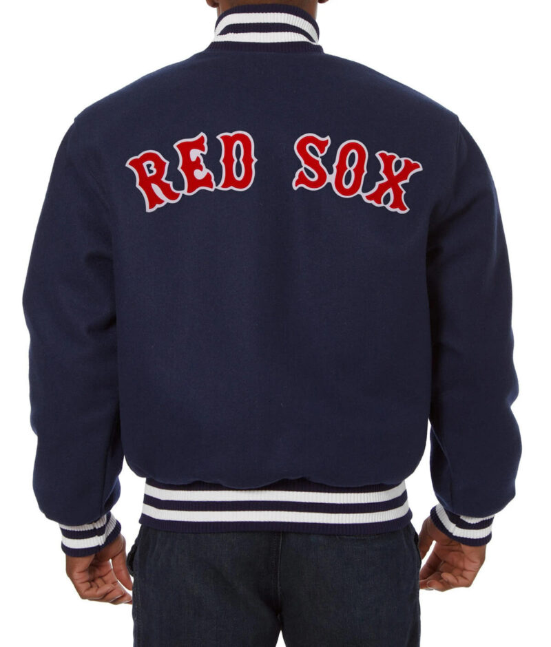 mlb navy blue boston red sox wool jacket