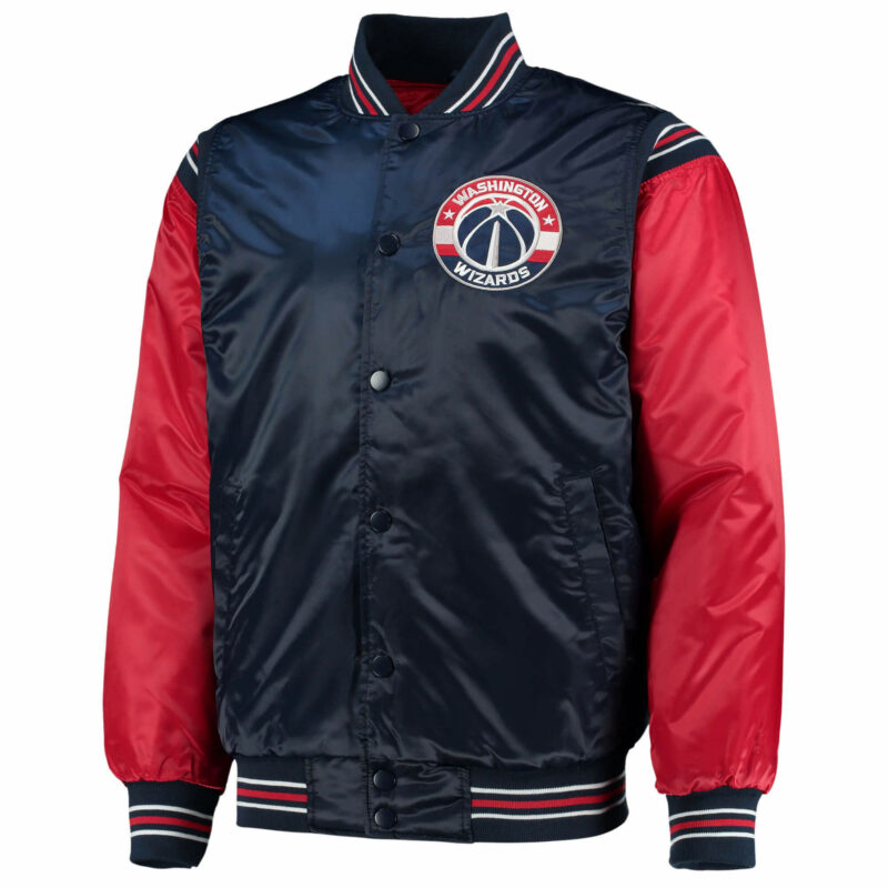 navy and red washington wizards satin jacket