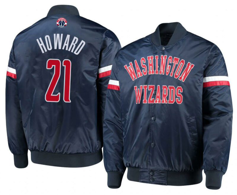 navy washington wizards dwight howard satin jacket