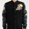 nba los angeles lakers black varsity jacket