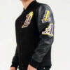 nba los angeles lakers black varsity jacket