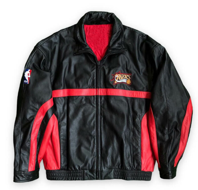 nba philadelphia 76ers pro player leather jacket