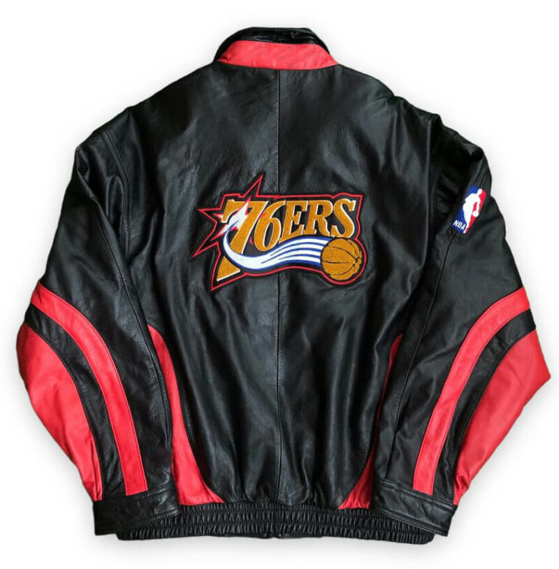 nba philadelphia 76ers pro player leather jacket