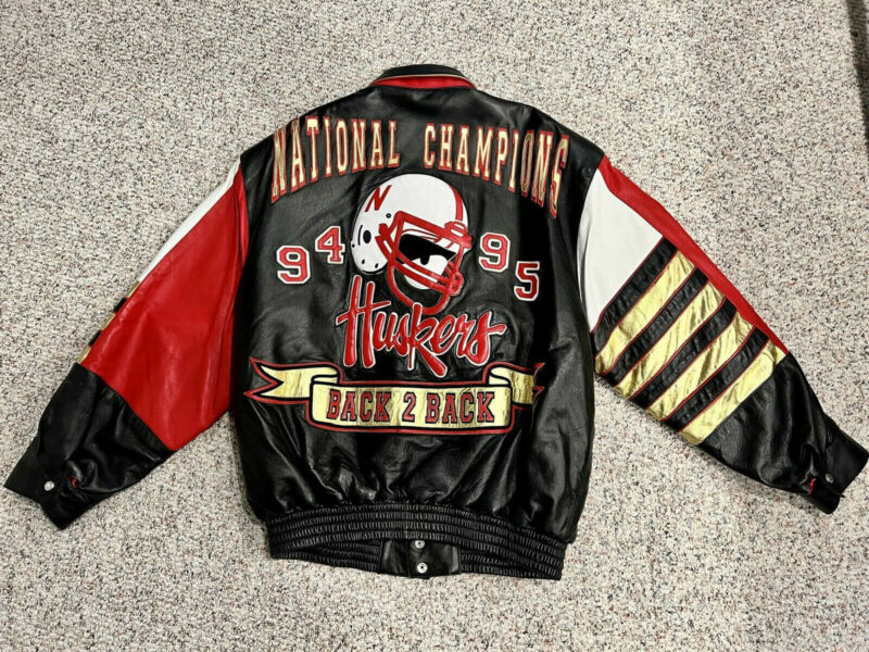 nebraska cornhuskers back 2 back leather jacket