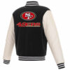 san francisco 49ers black and white varsity jacket