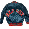 vintage blue mlb boston red sox satin jacket