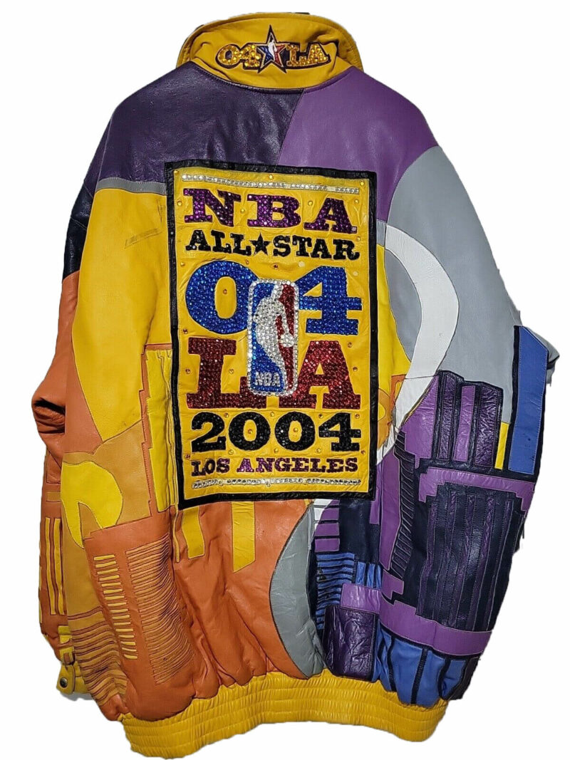 vintage nba all star 2004 la lakers leather jacket