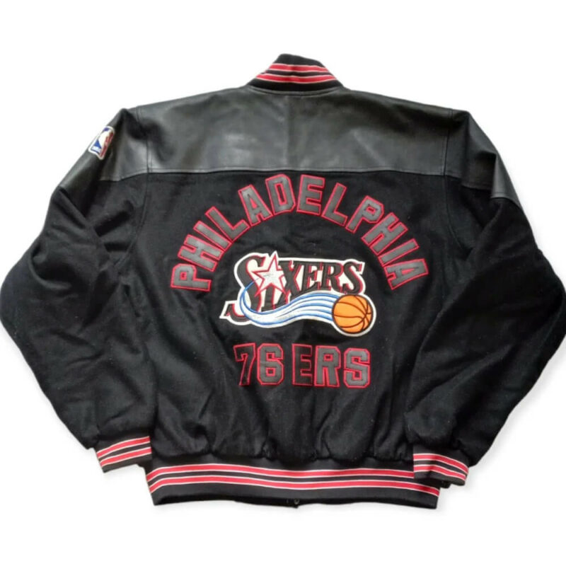 black white philadelphia 76ers nba varsity jacket (copy)