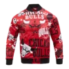 chicago bulls aop red satin jacket