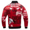 chicago bulls aop red satin jacket