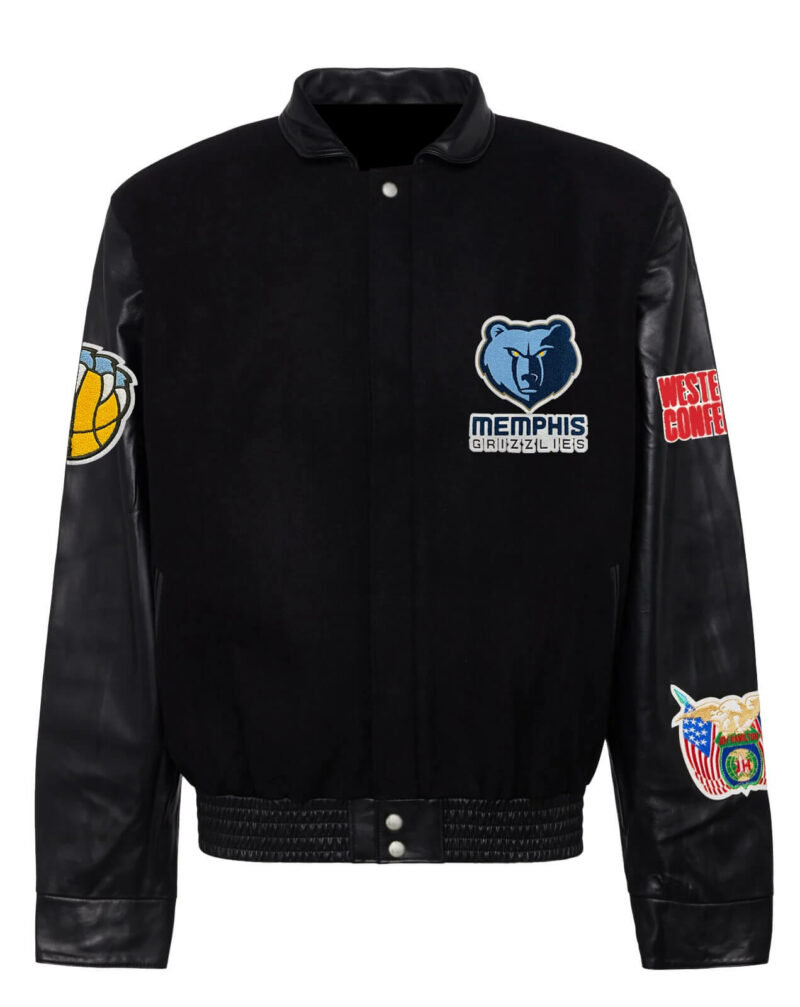 black memphis grizzlies nba team varsity jacket