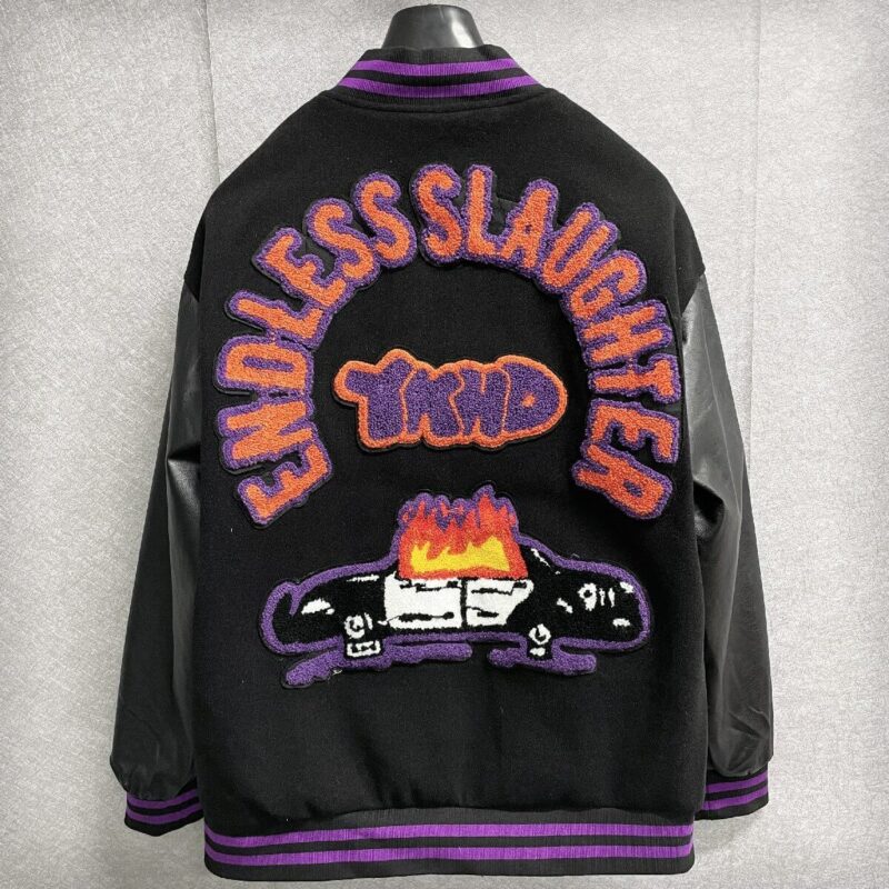 endless slaughter ykhd hip hop black varsity jacket