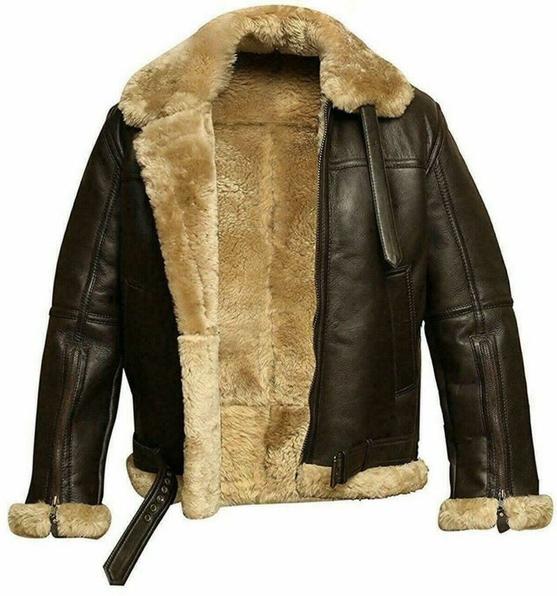 fur aviator flying pilot bomber jacket