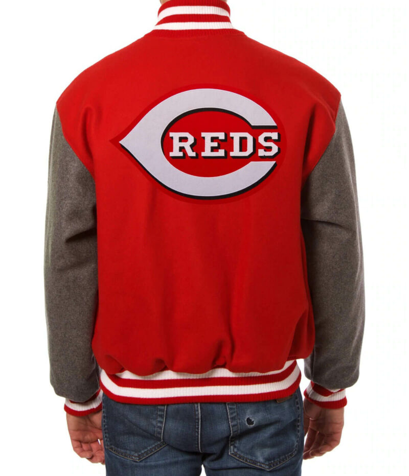 mlb cincinnati reds baseball red varsity jacket