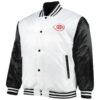 mlb white black cincinnati reds satin jacket