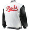 mlb white black cincinnati reds satin jacket
