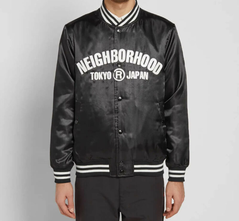 neighborhood tokyo black baseball wind breaker jacket