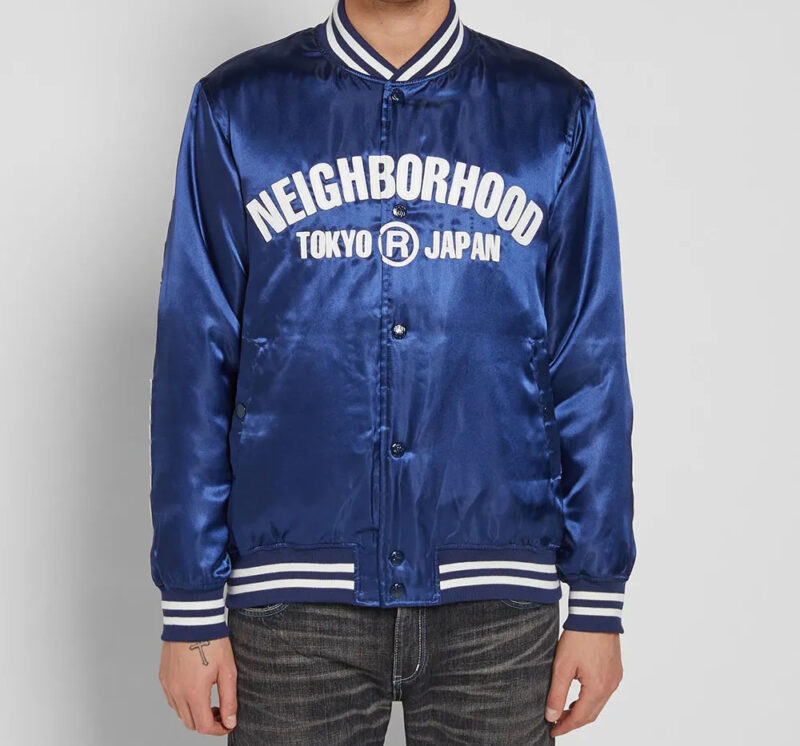 neighborhood tokyo blue baseball wind breaker jacket