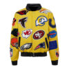 nfl collage yellow jeff hamilton wool jacket