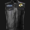 nfl team los angeles rams black leather vest