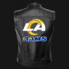 nfl team los angeles rams black leather vest