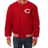 red mlb cincinnati reds baseball varsity jacket